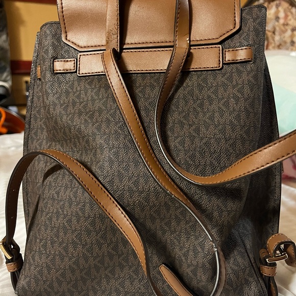 Michael Kors Emilia Medium Tan and Brown Women’s Backpack - Picture 2 of 4